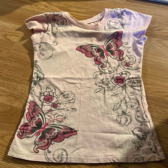 Pink butterfly shirt with glitter - Picture 1 of 1